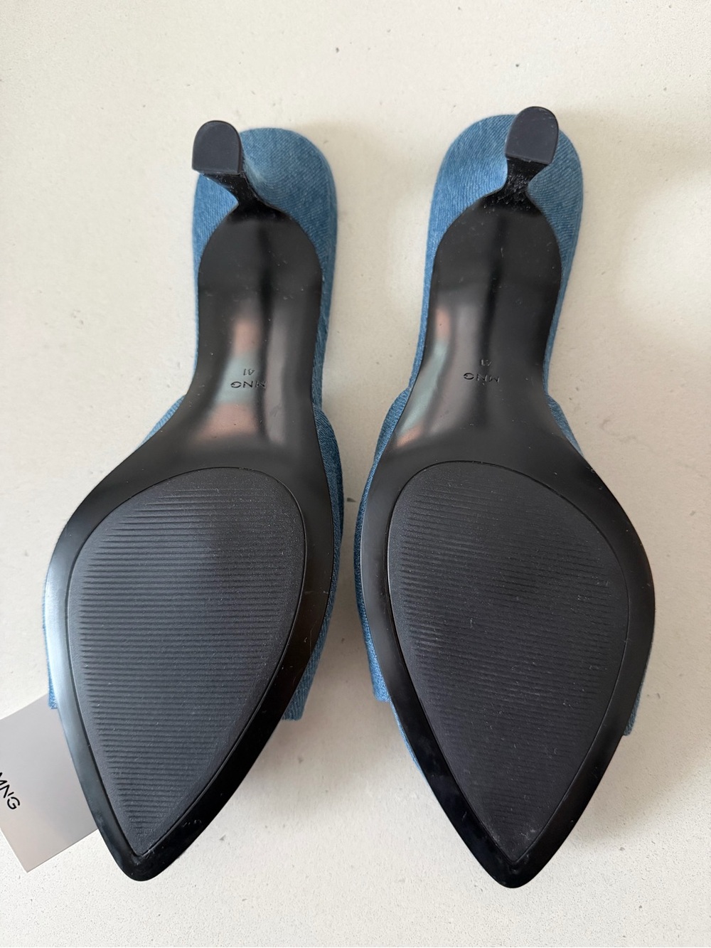 Mango Denim Blue Pointed-Toe Slip-On Mules - Picture 2 of 4